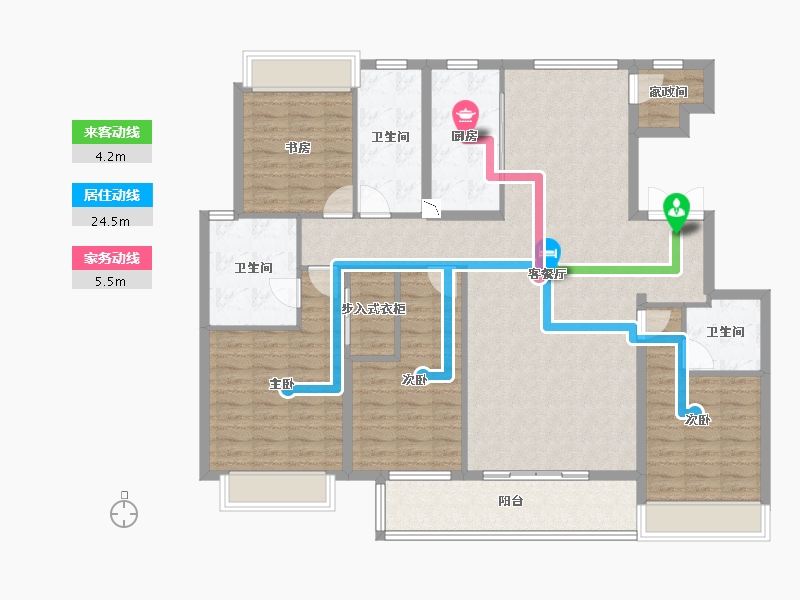 江苏省-徐州市-金茂府-142.07-户型库-动静线