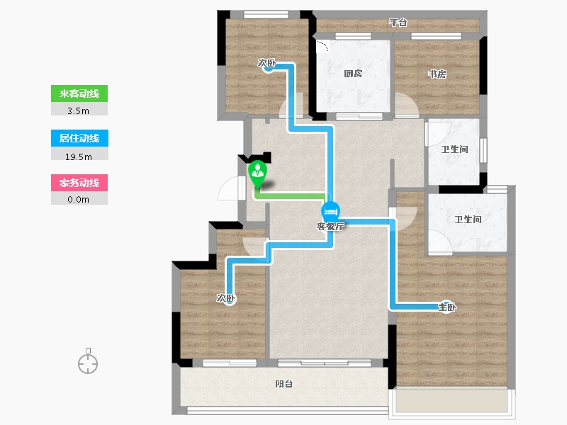 浙江省-温州市-温州龙湖天钜-103.78-户型库-动静线