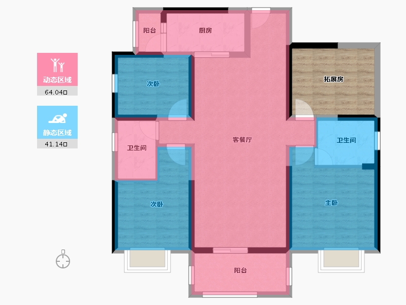 广西壮族自治区-防城港市-龙光阳光海岸-103.80-户型库-动静分区