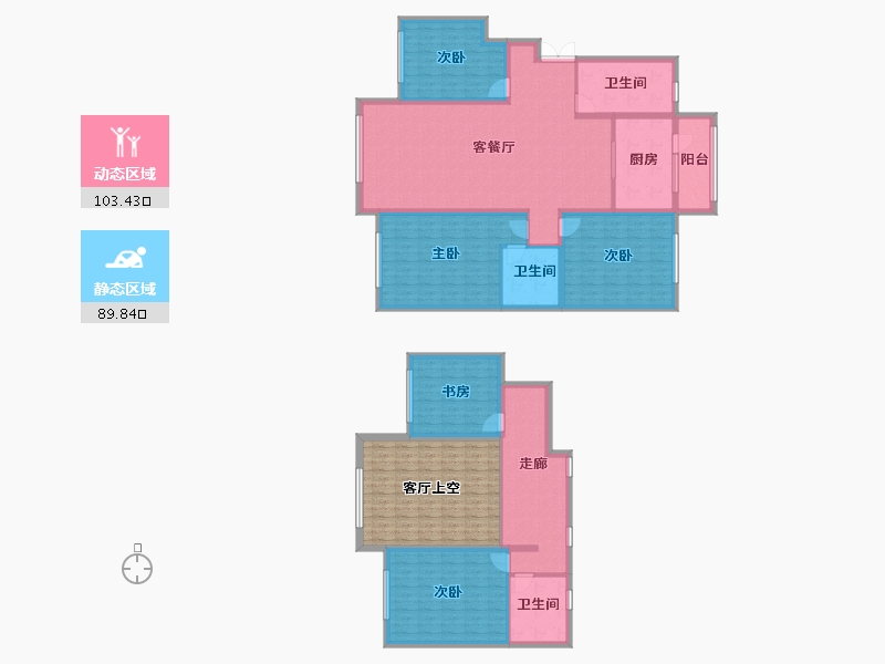 内蒙古自治区-呼伦贝尔市-金鼎上城-197.72-户型库-动静分区