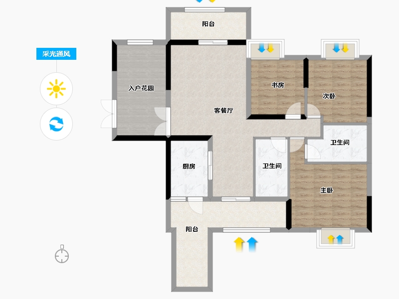 广西壮族自治区-玉林市-中建伴山壹号-111.49-户型库-采光通风