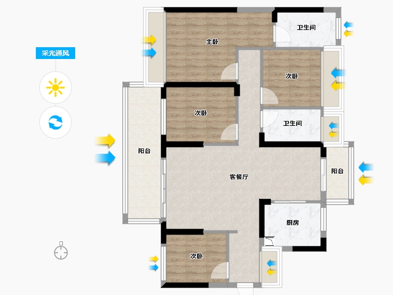 广东省-河源市-长胜国际-95.98-户型库-采光通风