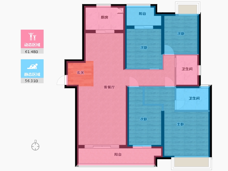 湖南省-长沙市-中交建发・松雅院-104.80-户型库-动静分区