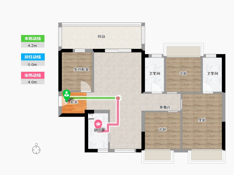 广西壮族自治区-南宁市-五象澜庭府-88.57-户型库-动静线