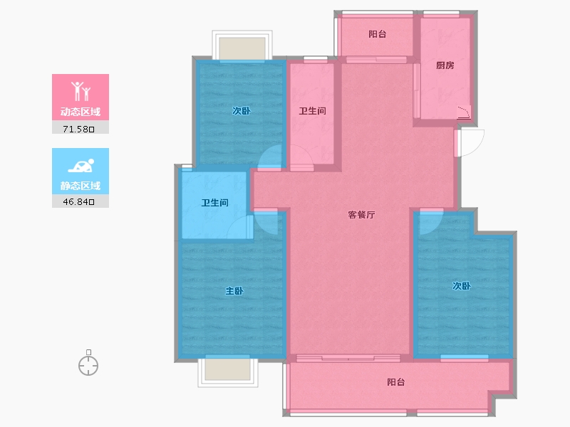 湖南省-怀化市-顺天学府-105.37-户型库-动静分区