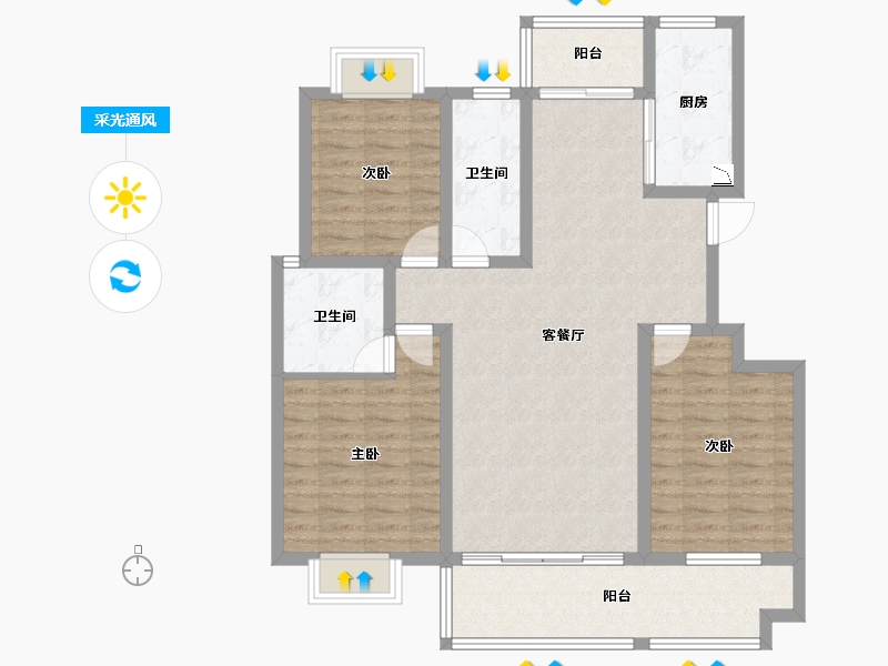 湖南省-怀化市-顺天学府-105.37-户型库-采光通风