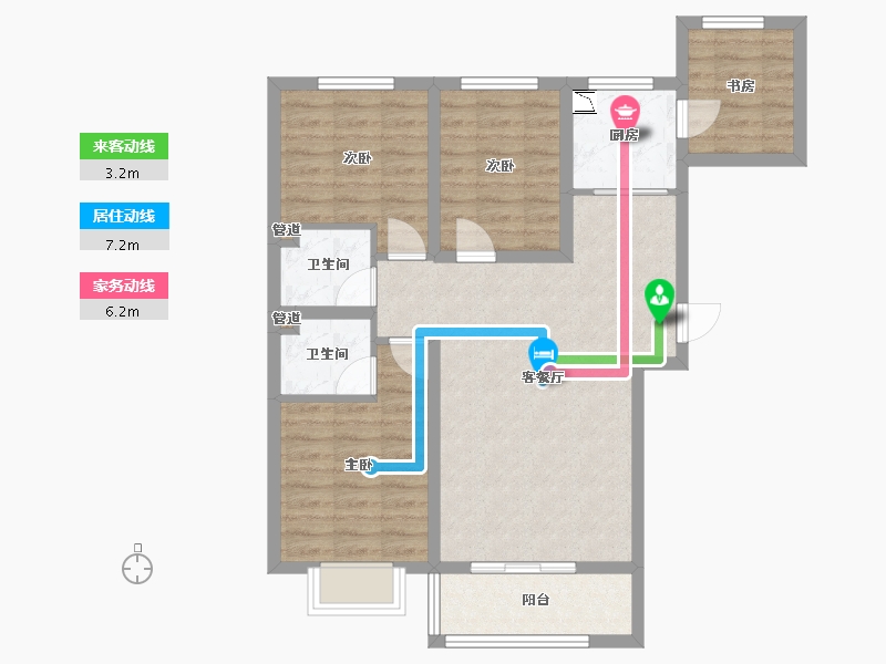 山西省-长治市-金城名邸-80.25-户型库-动静线