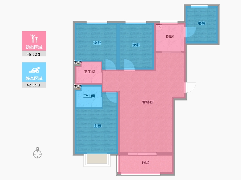 山西省-长治市-金城名邸-80.25-户型库-动静分区