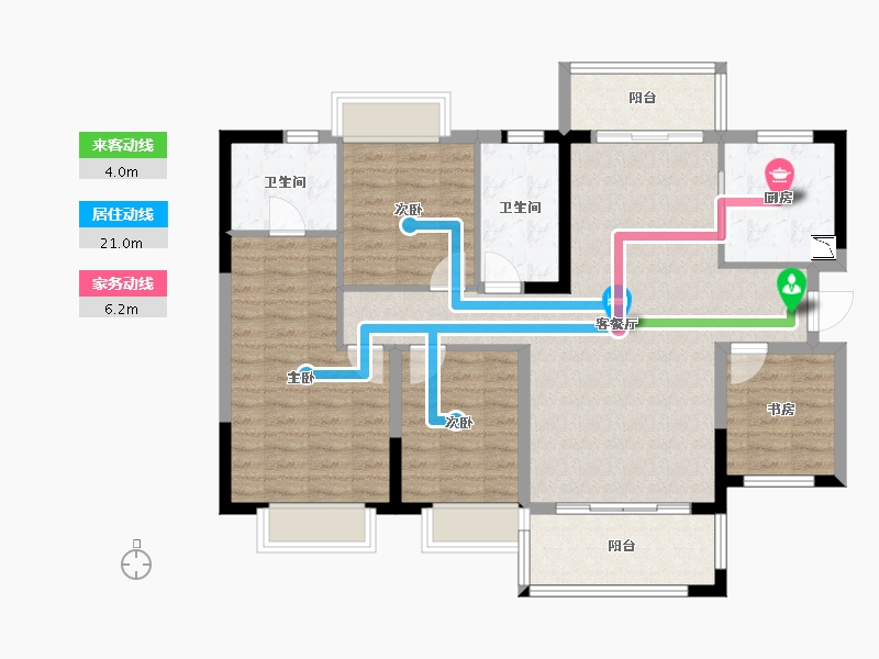 广东省-揭阳市-保利锦城-106.59-户型库-动静线