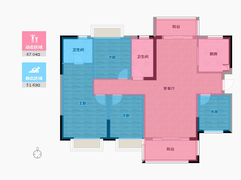 广东省-揭阳市-保利锦城-106.59-户型库-动静分区