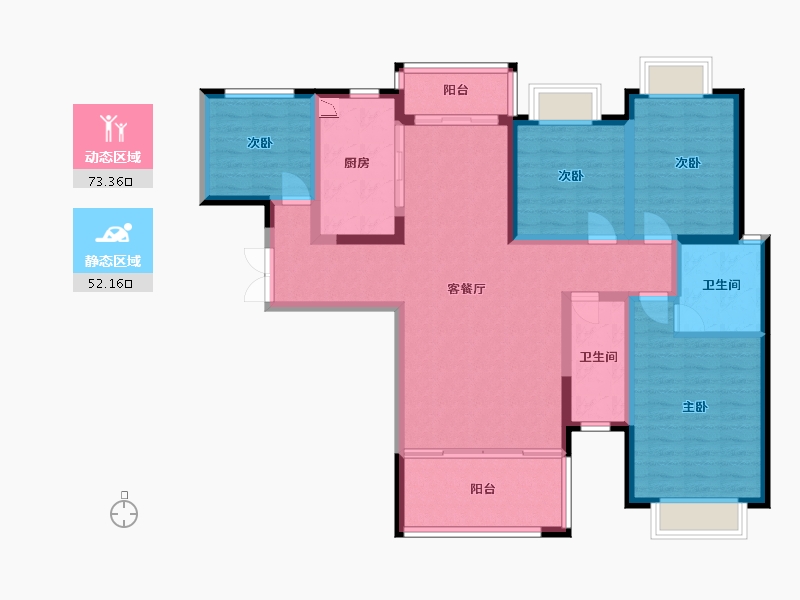 湖南省-怀化市-公园央著-111.56-户型库-动静分区