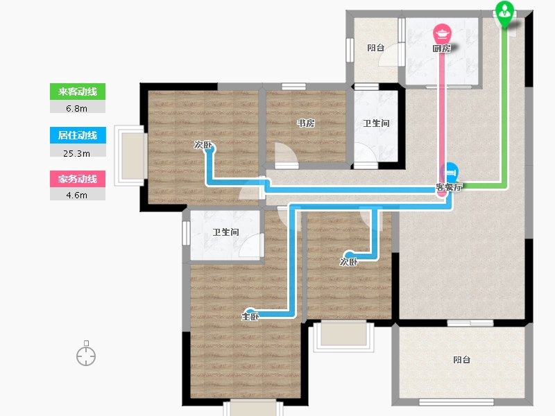 广东省-清远市-东方明珠・阳光橙-116.32-户型库-动静线