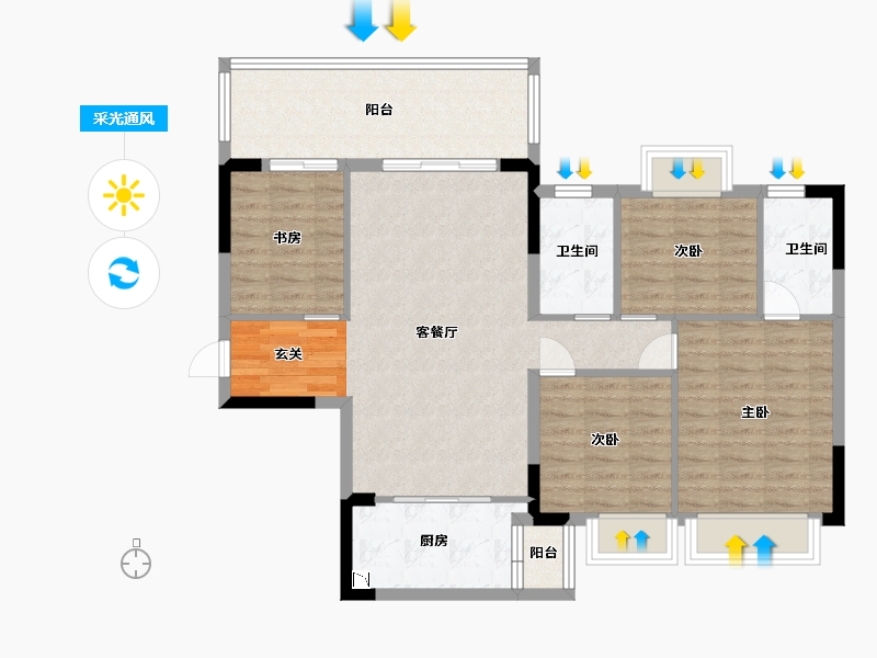 广西壮族自治区-南宁市-山湖海上城-99.05-户型库-采光通风