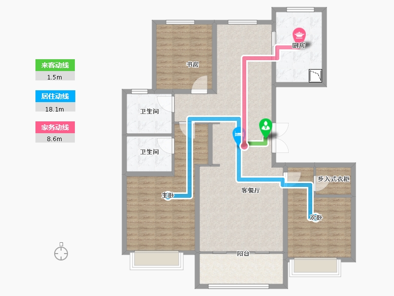 山东省-青岛市-海尔地产珺玺-132.00-户型库-动静线