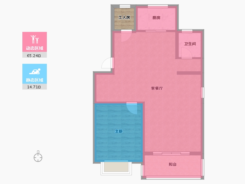 安徽省-淮北市-滨湖新城二期-74.78-户型库-动静分区