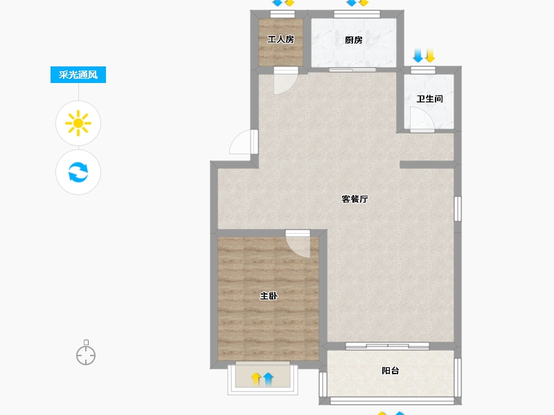 安徽省-淮北市-滨湖新城二期-74.78-户型库-采光通风