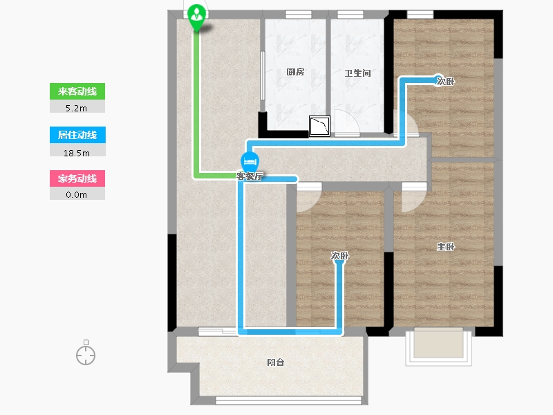 江苏省-泰州市-世茂璀璨泱颂-79.70-户型库-动静线