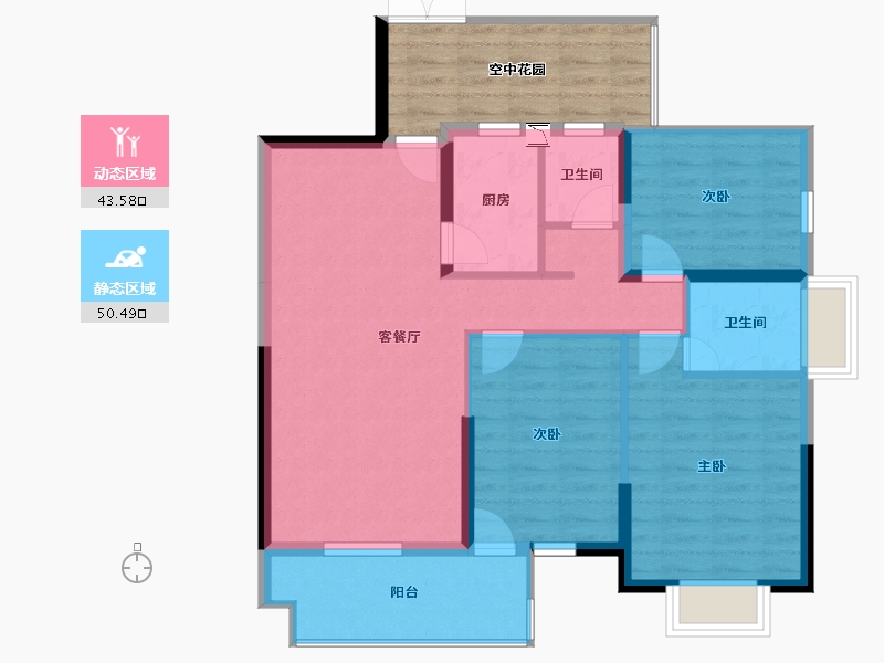 广西壮族自治区-南宁市-恒力凤凰茗城-94.95-户型库-动静分区