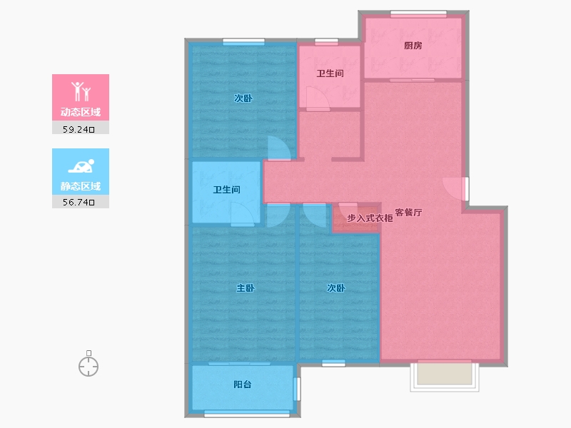 河南省-洛阳市-万熹翠城-106.41-户型库-动静分区