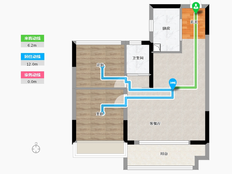 江苏省-南通市-碧桂园・桃李江山-64.00-户型库-动静线