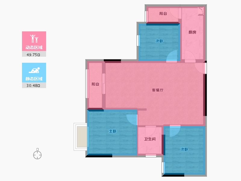 四川省-资阳市-兆信金悦湾-70.69-户型库-动静分区