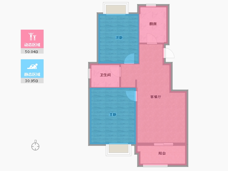 上海-上海市-中冶上河雅筑-73.00-户型库-动静分区