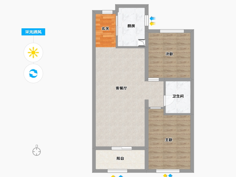 山西省-太原市-中海国际社区-68.00-户型库-采光通风