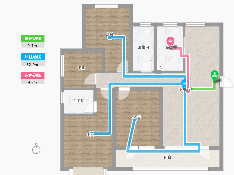 山东省-青岛市-世茂锦域-100.65-户型库-动静线