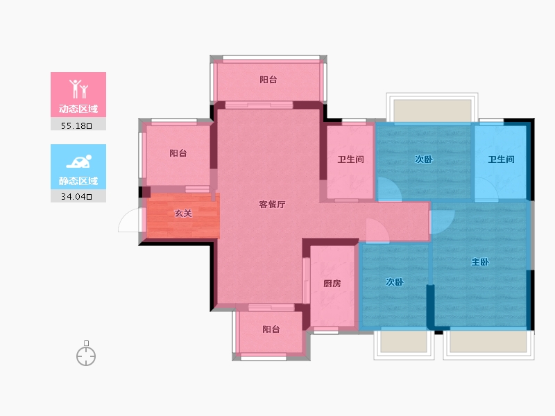 广东省-佛山市-敏捷三和府-78.99-户型库-动静分区