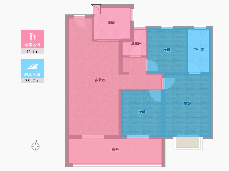 云南省-昆明市-万科城-79.59-户型库-动静分区