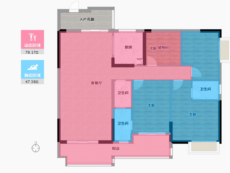 广东省-梅州市-御元阳光城-119.73-户型库-动静分区