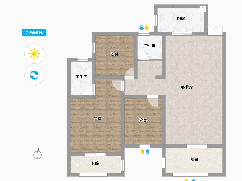 湖南省-长沙市-长房天翼未来城-101.02-户型库-采光通风