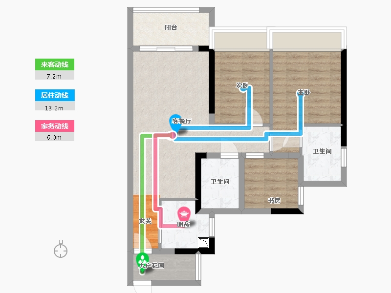 广东省-佛山市-东建世纪锦园-71.56-户型库-动静线