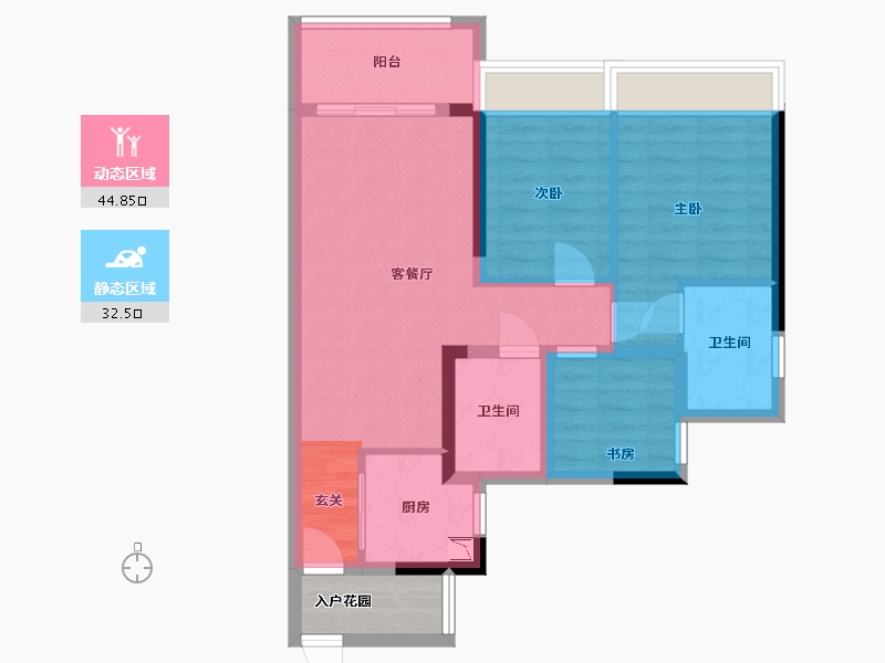 广东省-佛山市-东建世纪锦园-71.56-户型库-动静分区