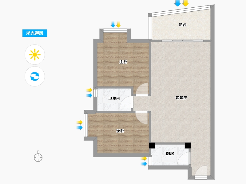 广东省-广州市-春晖苑-64.43-户型库-采光通风