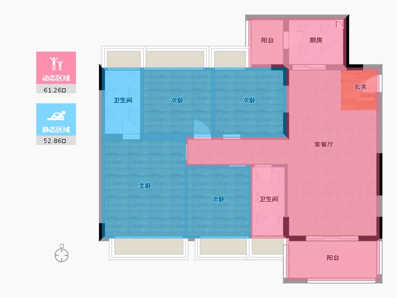 广东省-佛山市-龙光玖御湖-102.67-户型库-动静分区