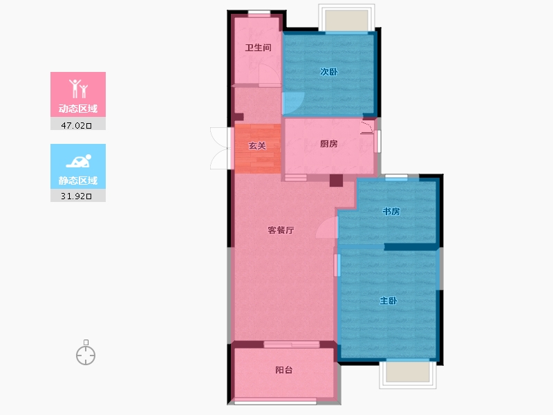 上海-上海市-佳源梦想广场四期-70.39-户型库-动静分区