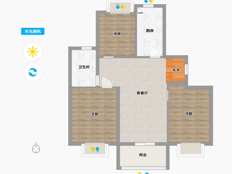 上海-上海市-虹桥金茂悦-80.00-户型库-采光通风