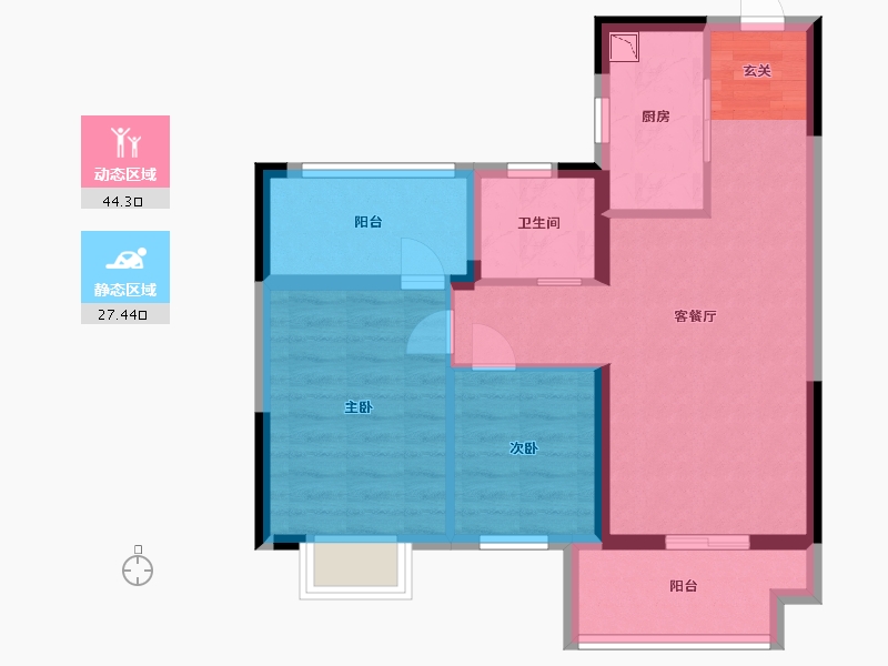 上海-上海市-碧桂园中南海上传奇-63.20-户型库-动静分区