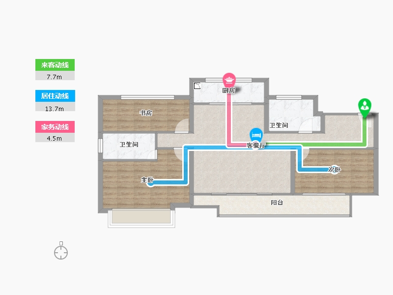 北京-北京市-融创・时代壹号-93.38-户型库-动静线