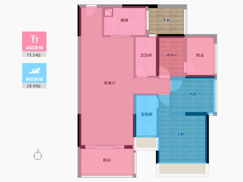 广西壮族自治区-贵港市-鑫炎・桃花源-95.95-户型库-动静分区