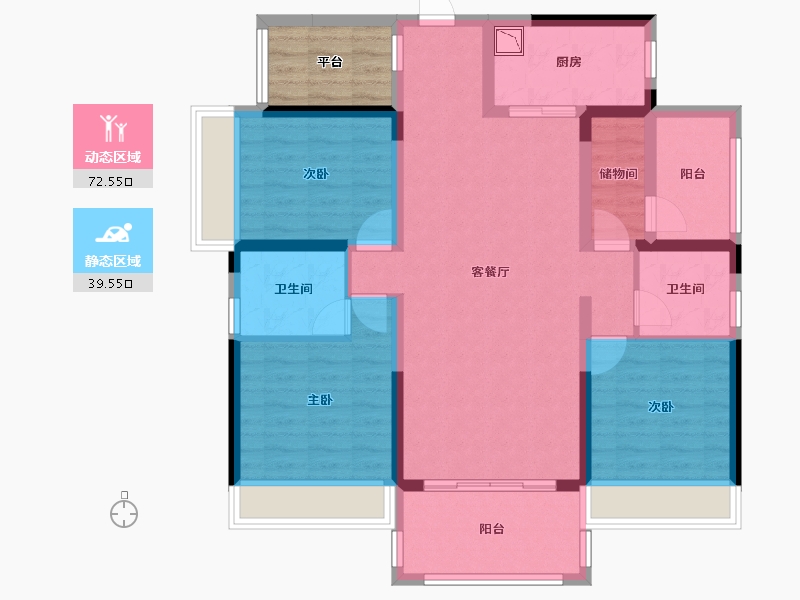 广西壮族自治区-贵港市-鑫炎・桃花源-104.12-户型库-动静分区