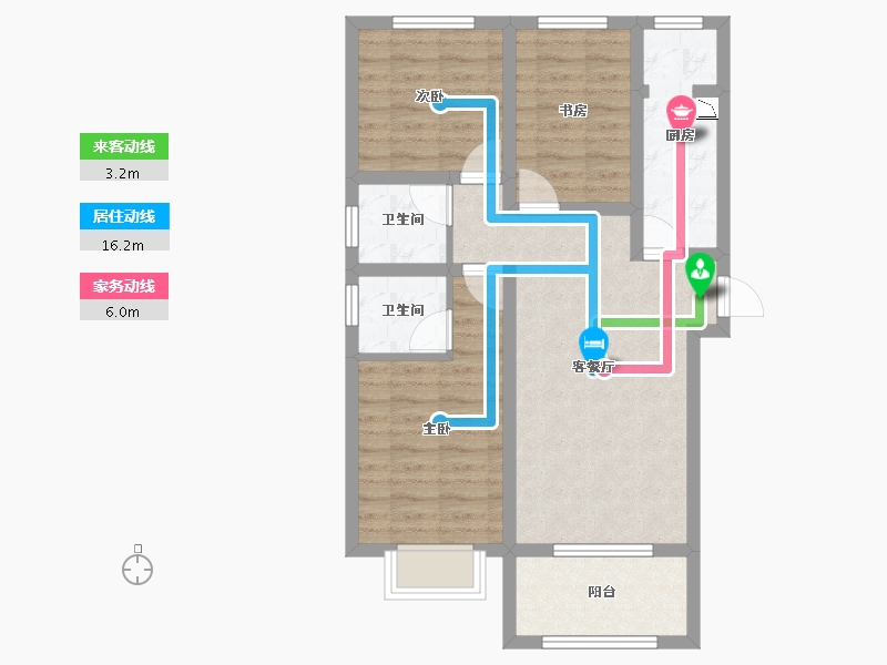 河北省-廊坊市-合生长安帝景-69.20-户型库-动静线