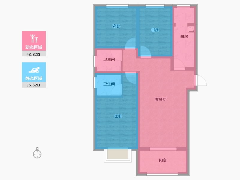 河北省-廊坊市-合生长安帝景-69.20-户型库-动静分区