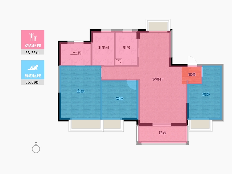 广东省-东莞市-清溪金茂逸墅-79.33-户型库-动静分区