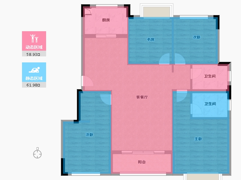 浙江省-台州市-京都盛世学府-110.00-户型库-动静分区