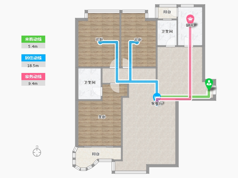 河南省-郑州市-金成阳光世纪-125.50-户型库-动静线