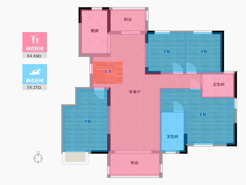 陕西省-西安市-里城柳岸十里-108.00-户型库-动静分区