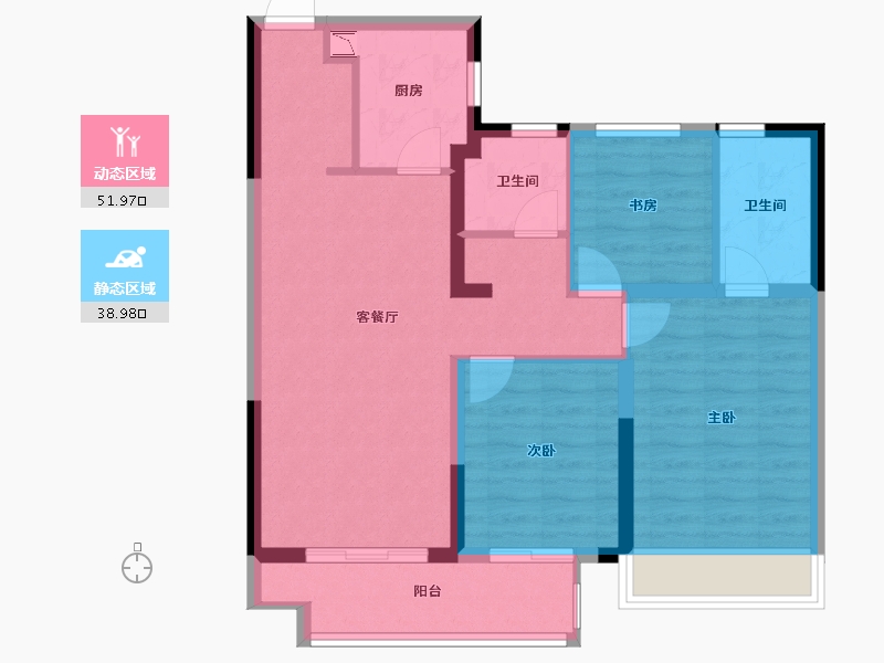 河南省-许昌市-阳光城 文澜公园-80.98-户型库-动静分区