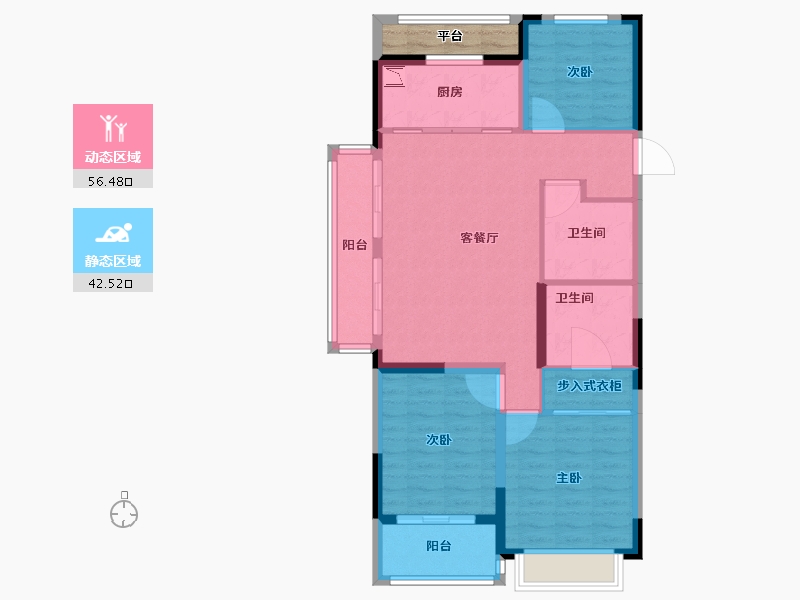 浙江省-金华市-望辰府-92.00-户型库-动静分区